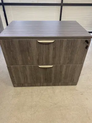 Brand New Newport Grey 2 Drawing Filing Cabinet with Key. Available in a Variety of Colors at Peach State Office Furniture, Atlanta