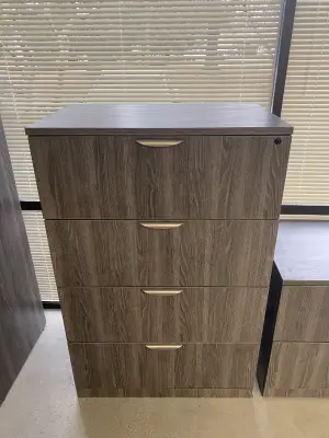 Brand New 4 Drawer Filing Cabinet with Key. Available in a Variety of Colors at Peach State Office Furniture, Atlanta