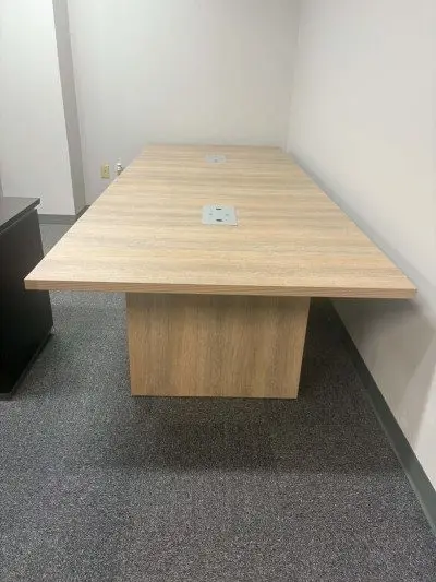 Cherryman New Ryker aged oak 10 foot rectangular conference table at Peach State Office Furniture, Atlanta