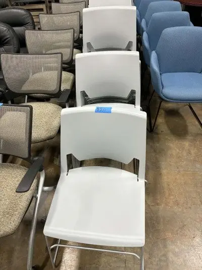 Grey Plastic stack chairs at Peach State Office Furniture, Atlanta