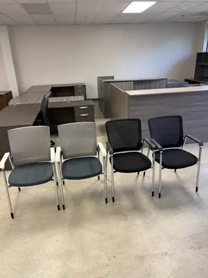 Brand new Cherryman side chairs with chrome base at Peach State Office Furniture, Atlanta